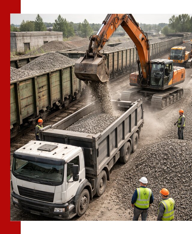 Железнодорожный щебень фракция 25–60 для поставок в Ивантеевке