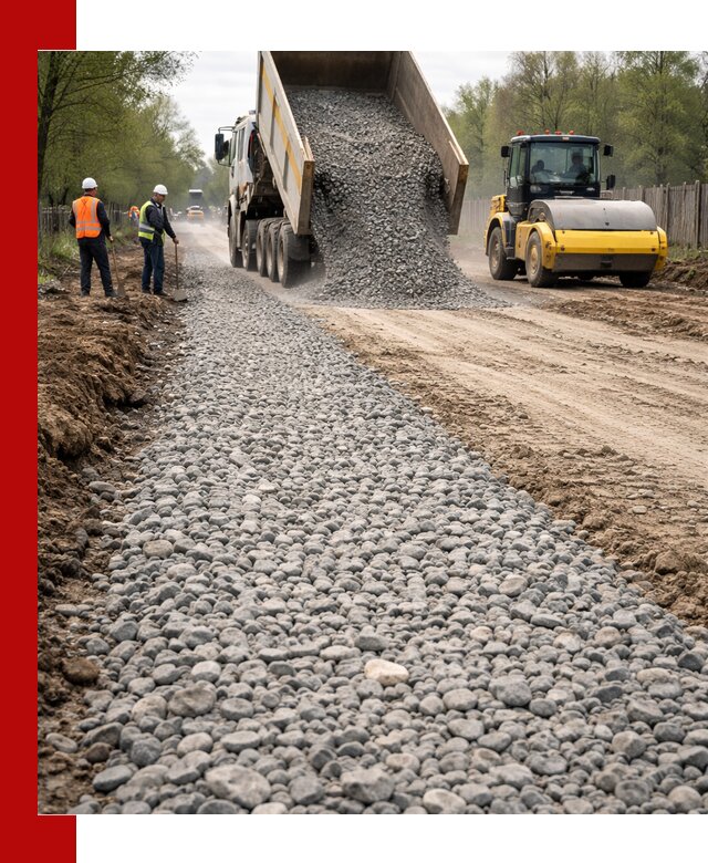 Доставка щебня для отсыпки дорог в Ивантеевке высокого качества