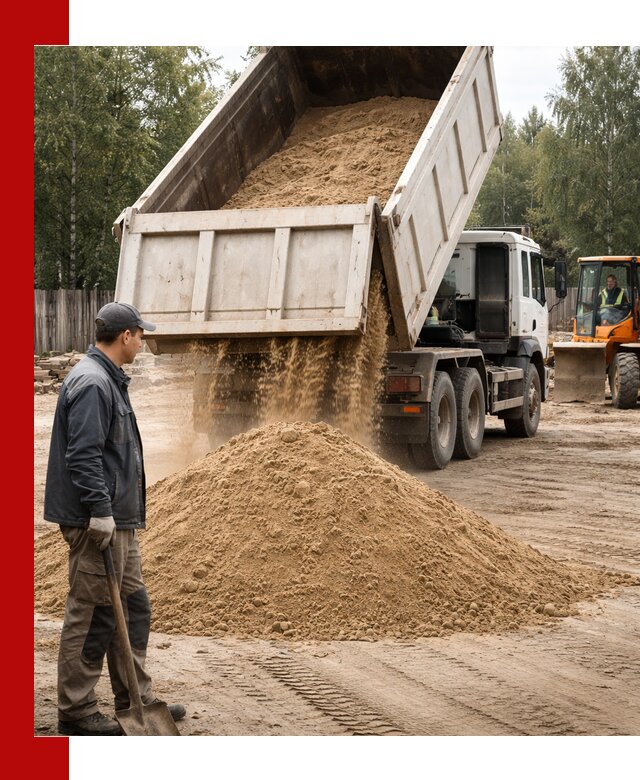 Доставка и продажа песка с разгрузкой в Ивантеевке