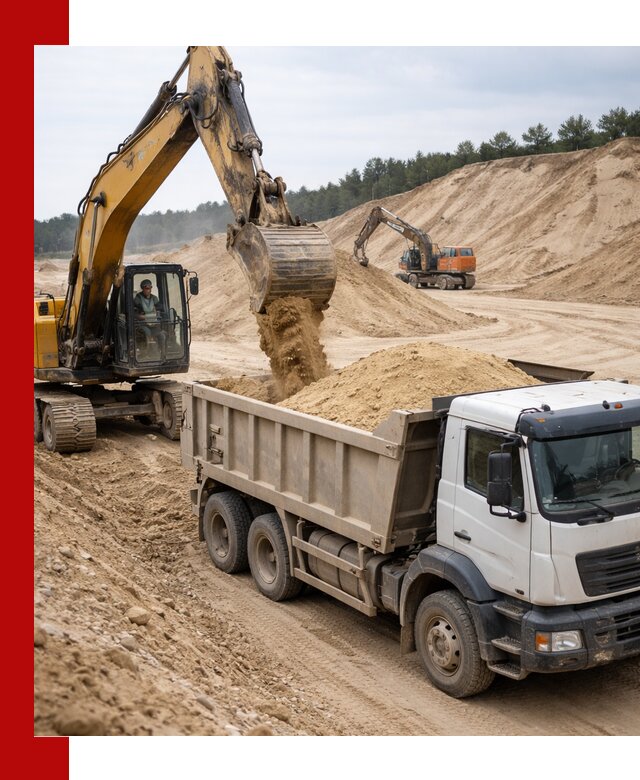 Доставка карьерного песка с самосвалами и разгрузкой в Ивантеевке