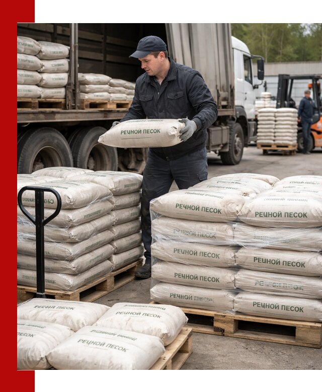 Речной песок в мешках с доставкой в Ивантеевке