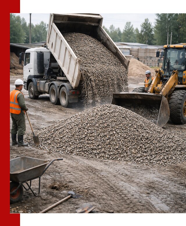 Мытый гравий с доставкой в Ивантеевке от карьера до участка