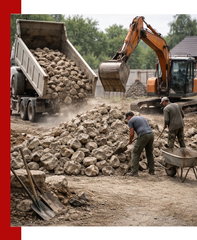 Доставка и разгрузка бутового камня в Ивантеевке