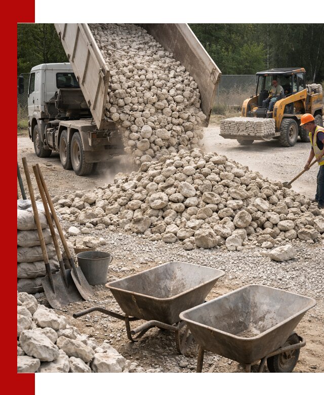 Доставка и продажа бутового известнякового камня в Ивантеевке