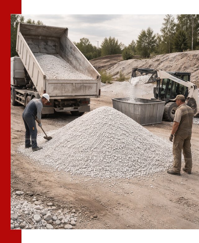 Доставка и продажа белой мраморной крошки в Ивантеевке