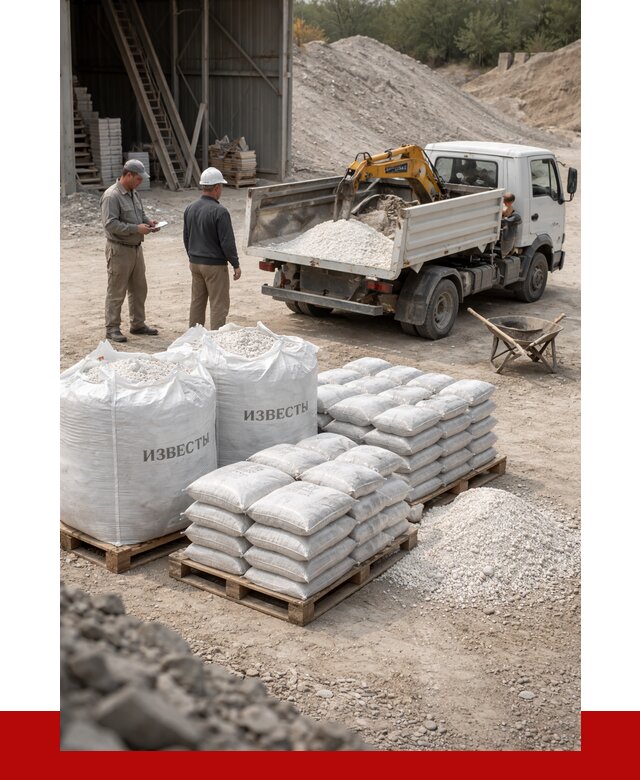 Известь строительная в Ивантеевке с доставкой от 4321 р. | ПРОНЕРУДВнт