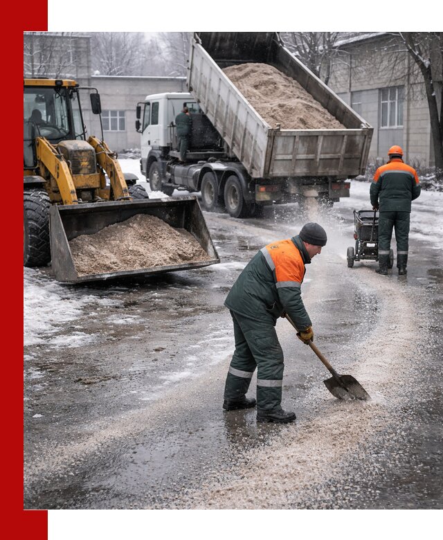 Реагент против гололеда с доставкой и нанесением в Ивантеевке