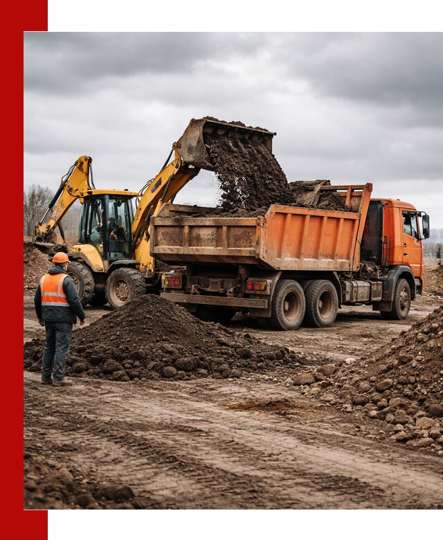 Вывоз грунта и строительного мусора в Ивантеевке грузовыми самосвалами