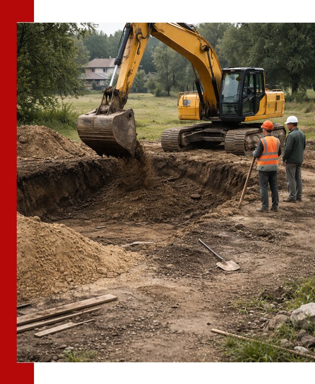 Рытье котлована под фундамент в Ивантеевке (быстро и недорого)